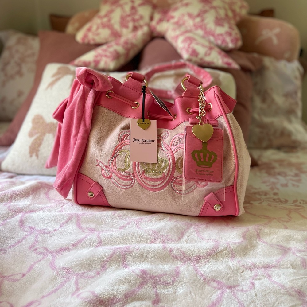 Juicy Couture Pink and Cream Shoulder Bag